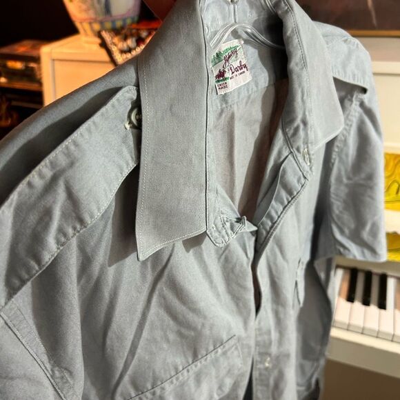 Vintage 80s 90s Men's Casual Gray Button Down Shirt L - Picture 5 of 12